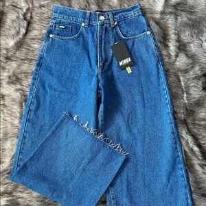 NWT Minga London Extra Wide Leg Jeans Y2K Style Women’s Size 24
